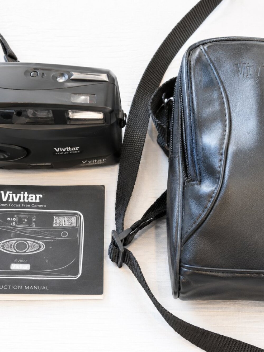 Vivitar Panorama Camera Bundle PS45P Focus Free Motor Case Manual Japan Untested